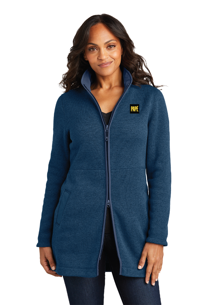 *NEW* Port Authority® Ladies Arc Sweater Fleece Long Jacket