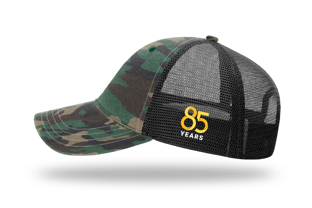 
            
                Load image into Gallery viewer, *NEW* 85th Anniversary - Richardson 111P Garment Washed Printed Trucker
            
        