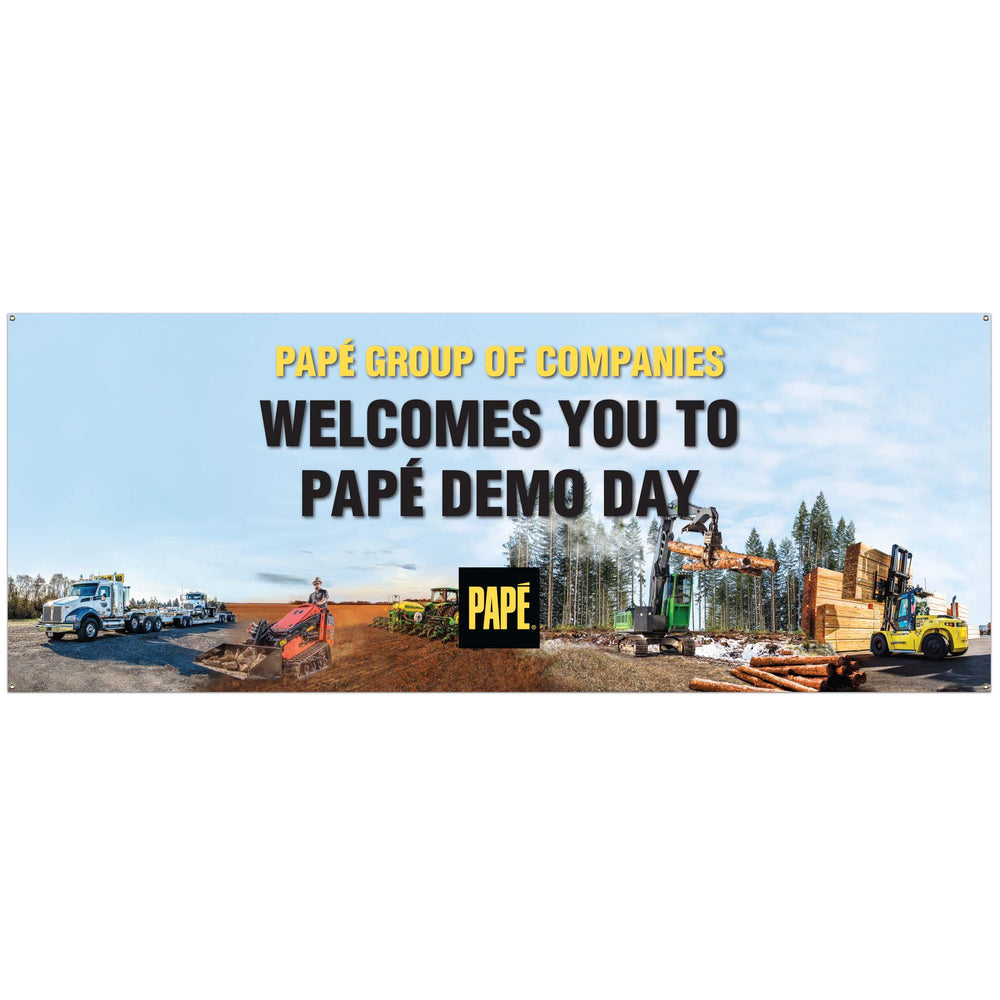 13' x 5' Banner - Papé "Welcomes You To Papé Demo Day" **RENT**